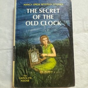VTG Nancy Drew #1 "The Secret of the Old Clock" Hardcover Yellow Picture Cover
